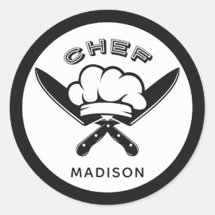 Nome personalizado Chef Etiquetas de logotipo