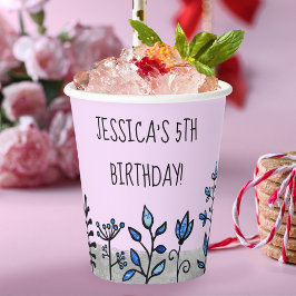 Nome Personalizado Cinza de Cuta Azul e Púrpura Fl