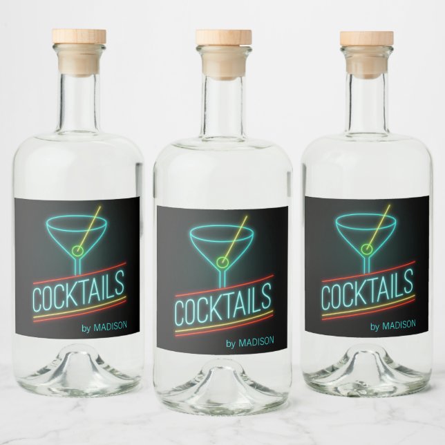 Nome personalizado COCTAILS conjunto de rótulos (Garrafas)
