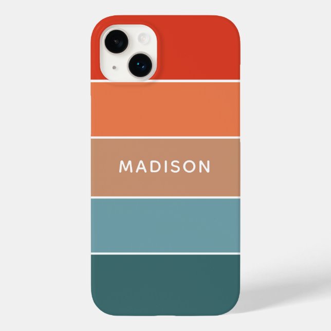 Nome Personalizado Colorblock Moderno da Terra Col (Verso)