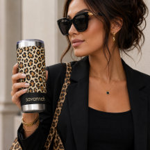 Nome Personalizado com Impressão de Leopardo 