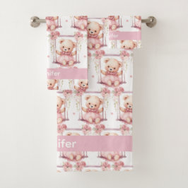 Nome personalizado Conjunto de Toalhas de Banho da