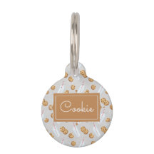 Nome Personalizado Cookies no Leite Cat Pet ID Tag