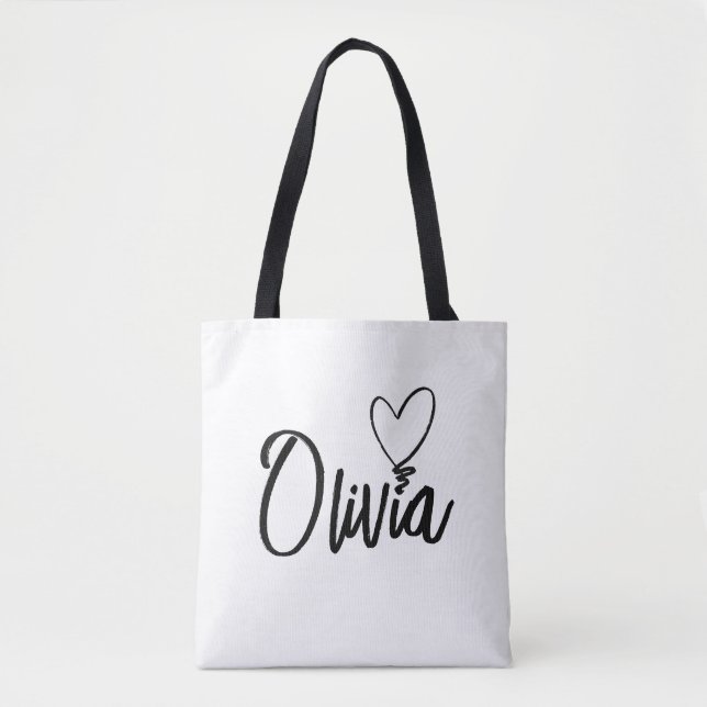 NOME PERSONALIZADO CORAÇÃO TOTE BAG (Frente)
