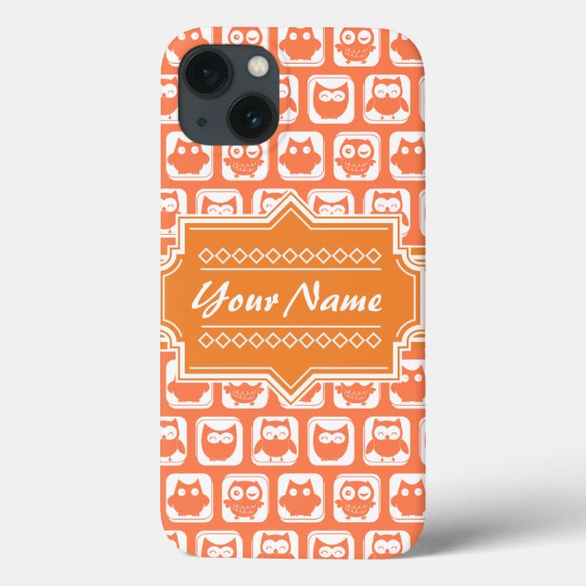Nome Personalizado Coruja Laranja N1 (Verso)