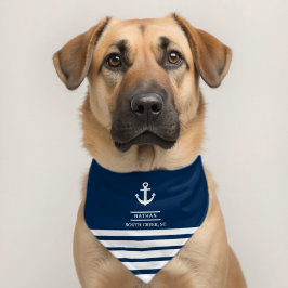 Nome Personalizado da Âncora Náutica Azul do marin