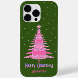 Nome Personalizado da Árvore de Natal Rosa Verde