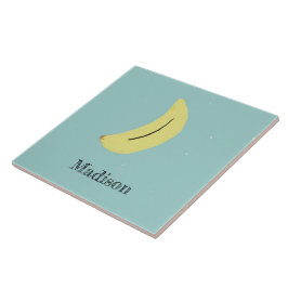 Nome personalizado da banana pintada em azul