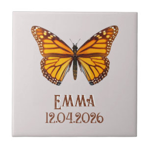 Nome Personalizado da Borboleta Monarca Data Arte
