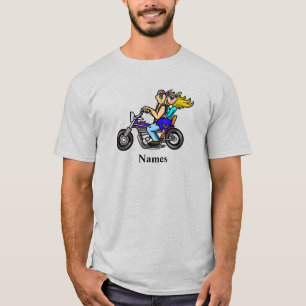 Nome Personalizado da Camiseta do Casal de Motocic