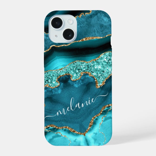 Nome Personalizado da capas de iphone Turquoise Do (Verso)