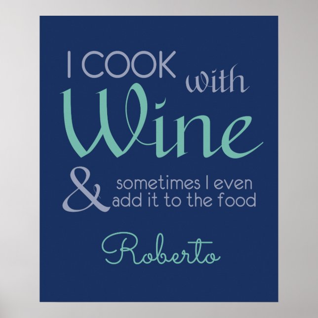 Nome personalizado da Cotação de Vinho poster (Frente)