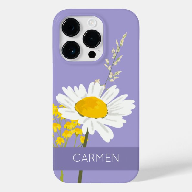 Nome Personalizado da Daisy Flower Branca (Verso)