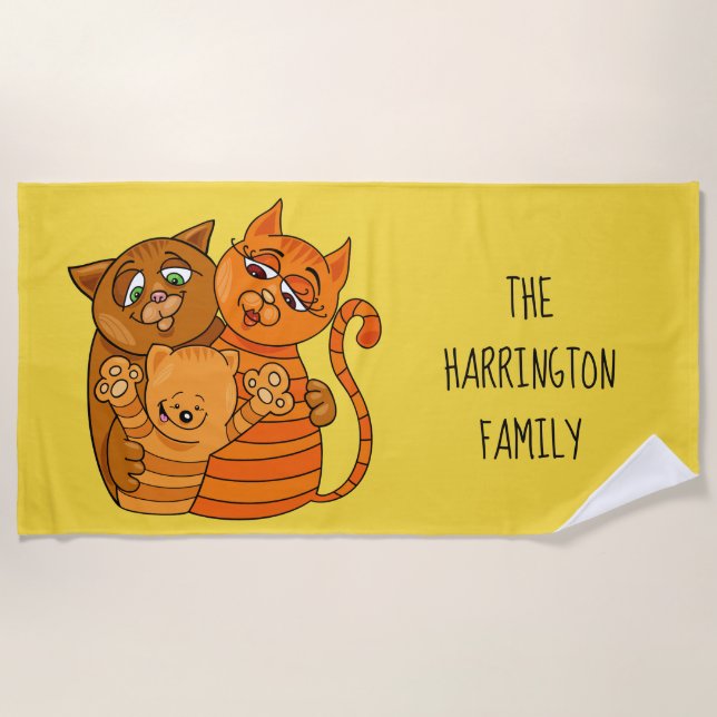 Nome personalizado da família Gato-Gato e toalha d (Frente)