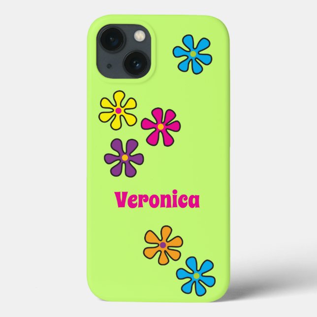 Nome Personalizado da Flor Hippie Groovy (Verso)