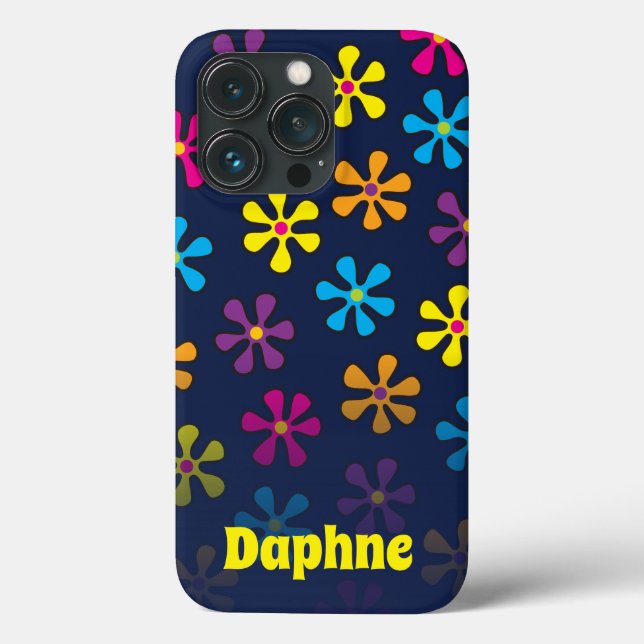 Nome Personalizado da Flor Hippie Groovy (Verso)