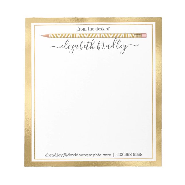 Nome Personalizado | Da Mesa Do Bloco De Notas (Frente)