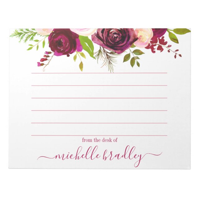 Nome Personalizado | Da Mesa Do Bloco De Notas (Frente)