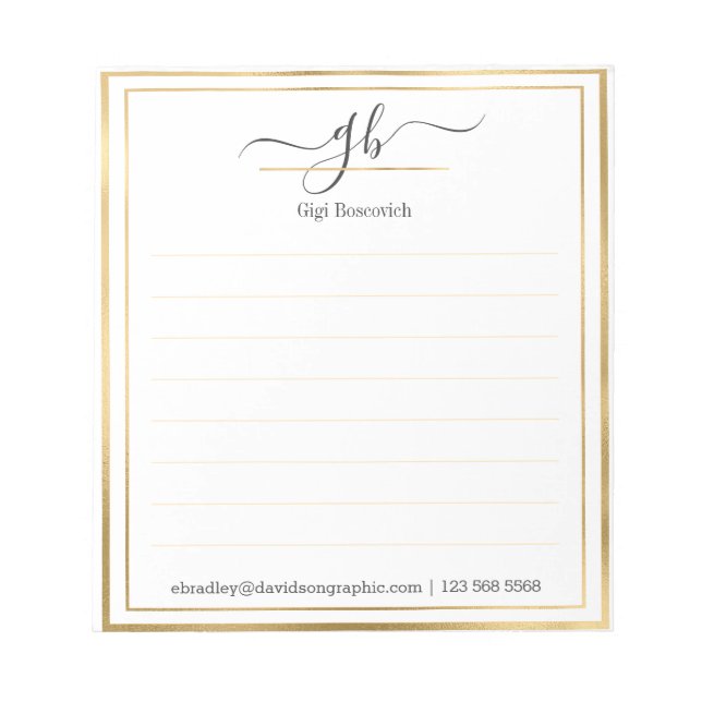 Nome Personalizado | Da Mesa Do Bloco De Notas (Frente)