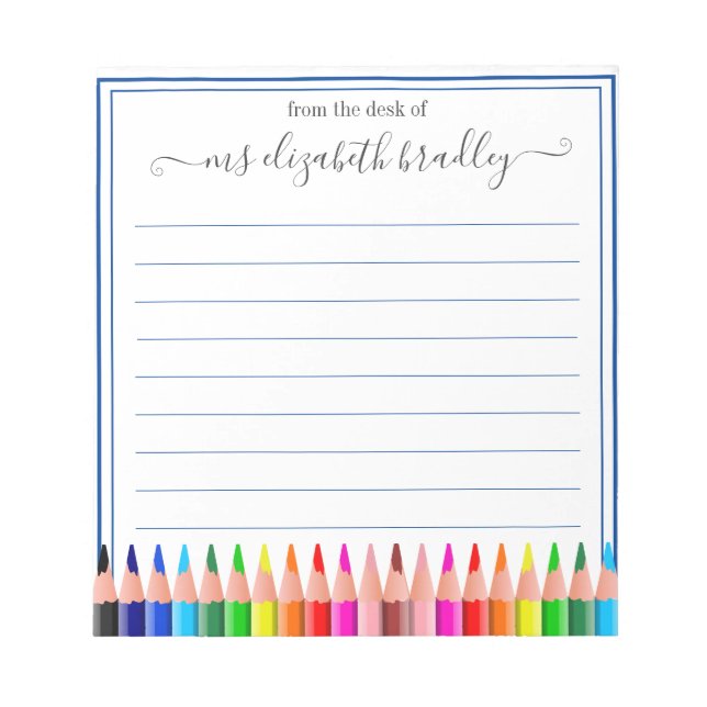 Nome Personalizado | Da Mesa Do Bloco De Notas (Frente)