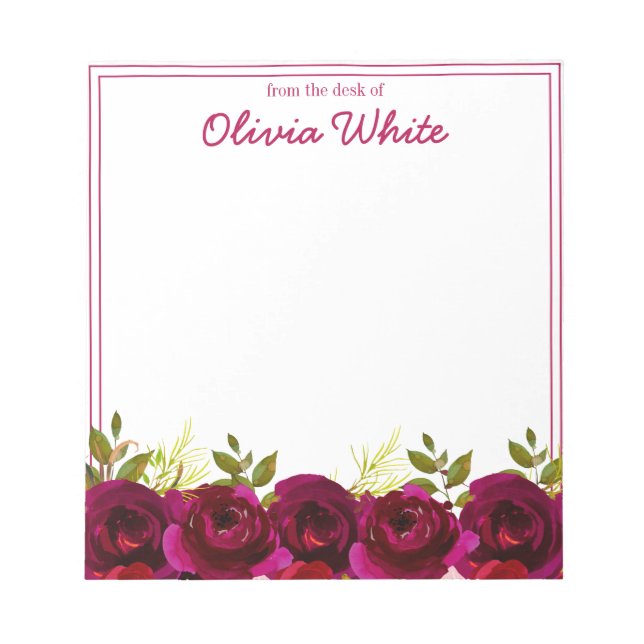 Nome Personalizado | Da Mesa Do Bloco De Notas (Frente)