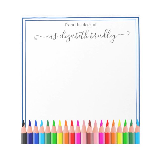 Nome Personalizado | Da Mesa Do Bloco De Notas (Frente)