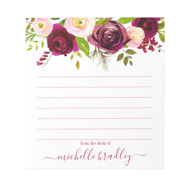 Nome Personalizado | Da Mesa Do Bloco De Notas (Frente)