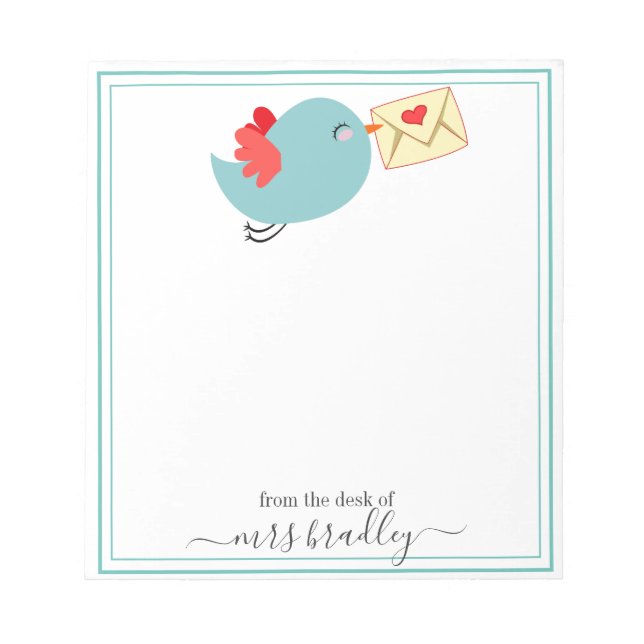 Nome Personalizado | Da Mesa Do Bloco De Notas (Frente)