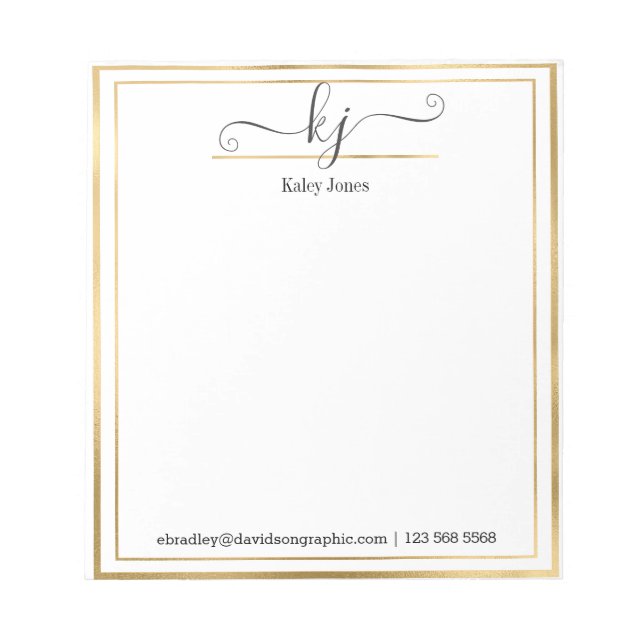 Nome Personalizado | Da Mesa Do Bloco De Notas (Frente)