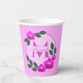 Nome personalizado da vintagem floral rosa, cor-de