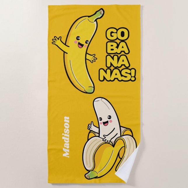 Nome personalizado das bananas frescas toalha de p (Frente)