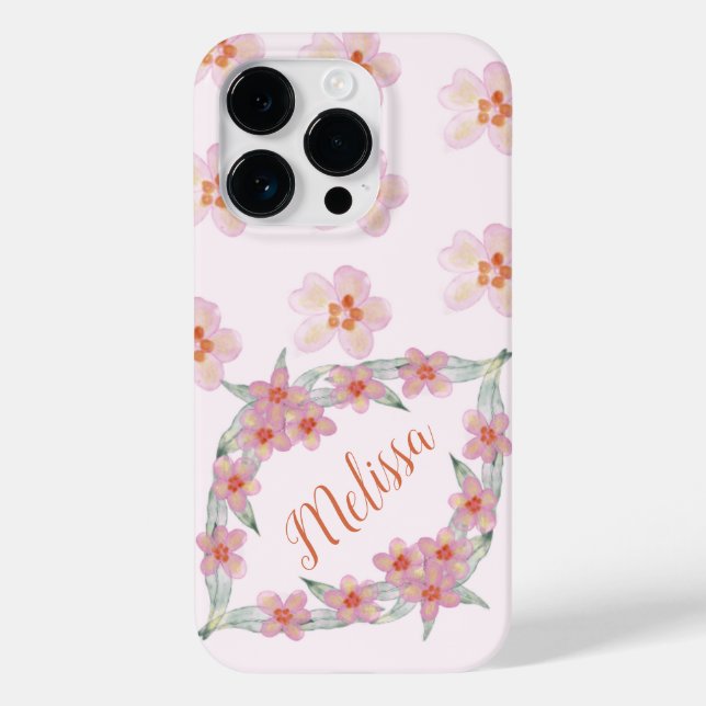 Nome Personalizado das Flores de Aquarela Roxo Ele (Verso)