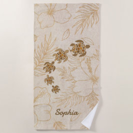 Nome personalizado das toalhas de praia Sea Turtle