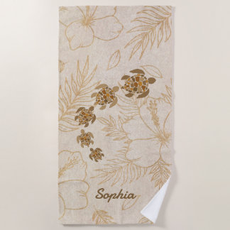 Nome personalizado das toalhas de praia Sea Turtle