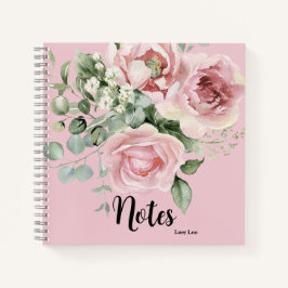 Nome Personalizado de Aquarela Floral Rosa Elegant