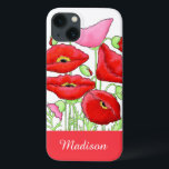 Nome Personalizado de Arte de Poppies Rosa Vermelh<br><div class="desc">Vestir seu Samsung Galaxy Note 4 em cor e estilo com este na moda e modesto caso da Samsung Galaxy 6 com uma das flores mais populares - a papoila vermelha. Este agrupamento de buquês inclui um papoila cor-de-rosa-solteiro que contém as papoilas vermelhas. Os botões e as flores ligeiramente abertas...</div>