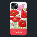 Nome Personalizado de Arte de Poppies Rosa Vermelh<br><div class="desc">Vestir seu Samsung Galaxy Note 4 em cor e estilo com este na moda e modesto caso da Samsung Galaxy 6 com uma das flores mais populares - a papoila vermelha. Este agrupamento de buquês inclui um papoila cor-de-rosa-solteiro que contém as papoilas vermelhas. Os botões e as flores ligeiramente abertas...</div>