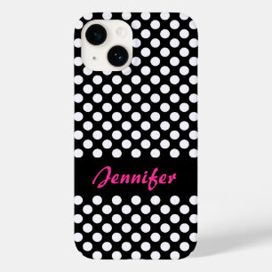 Nome Personalizado de Bolinhas Brancas Pretas
