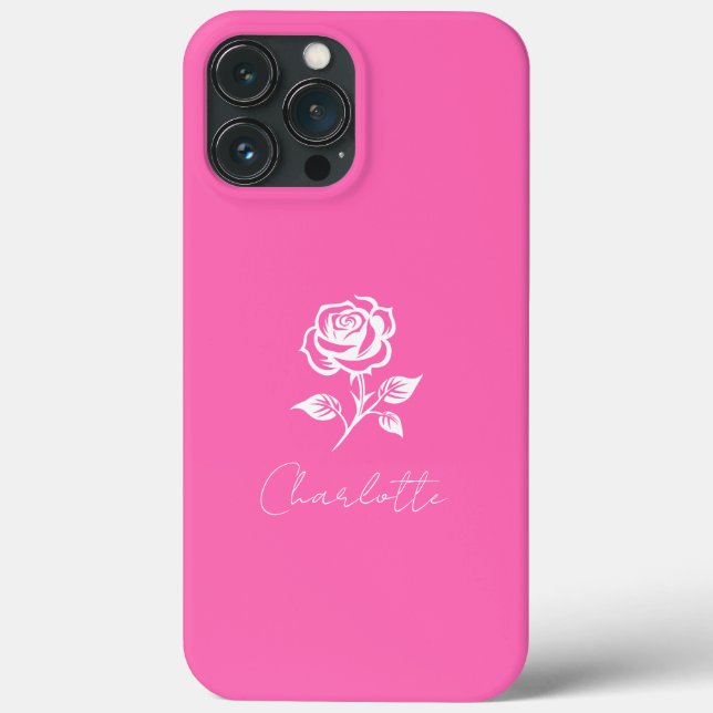 Nome Personalizado De Cor-De-Rosa E Rosa Moderno E (Verso)