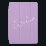 Nome Personalizado de Cor Sólida Roxo Lilac do Scr<br><div class="desc">Cobrir iPad Pro de Nome Personalizado de Cor Sólida Roxo Lilac Roxo Script Cute</div>