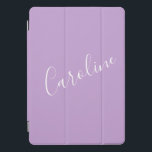 Nome Personalizado de Cor Sólida Roxo Lilac do Scr<br><div class="desc">Cobrir iPad Pro de Nome Personalizado de Cor Sólida Roxo Lilac Roxo Script Cute</div>