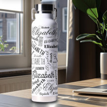 Nome Personalizado de Elizabeth Black White