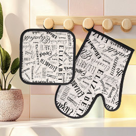 Nome Personalizado de Elizabeth Black White