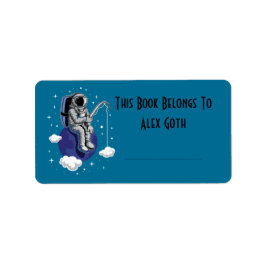 Nome Personalizado de Etiquetas de Livro Astronaut