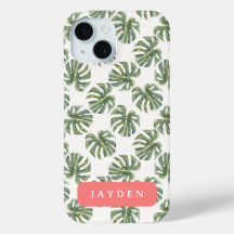 Nome Personalizado de Folha de Palma Rosa e Tropic