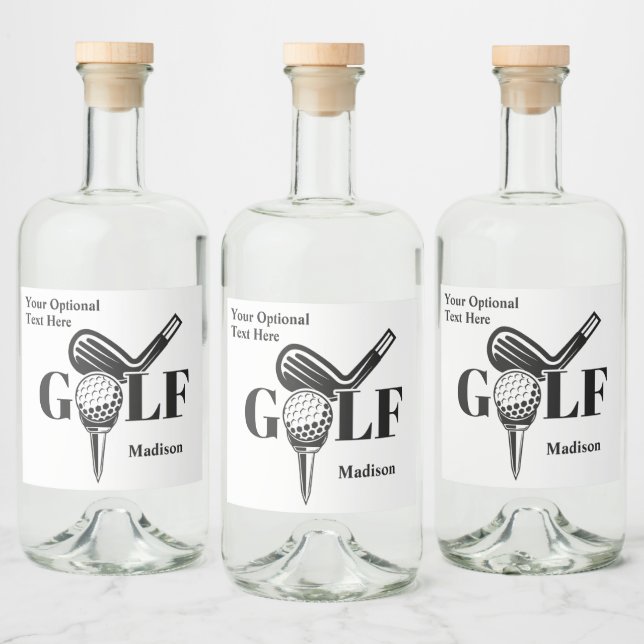Nome Personalizado de Golfe (Garrafas)