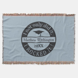 Nome personalizado de graduação e cobertor de lanç