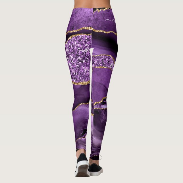 Nome Personalizado de Leggings Sparkly Douradas Ro (Verso)