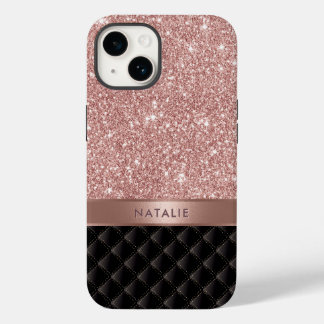 Nome Personalizado de Luxo Preto Glitter Dourado M