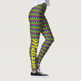 Nome personalizado de Mardi Gras Leggings Yoga